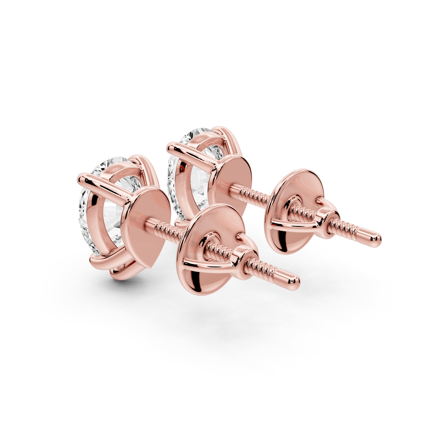 Este - 2ct 14k rose gold Pear - Cut Diamond Stud Earrings - Mr. Alex Jewelry