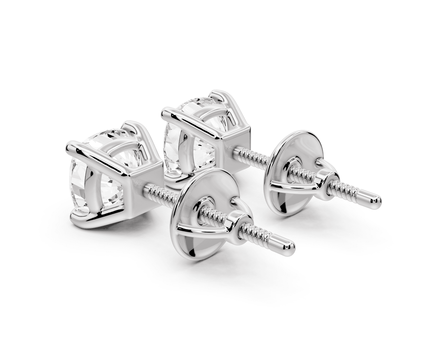 Este - 2ct 14k white gold Cushion - Cut Diamond Stud Earrings - Mr. Alex Jewelry
