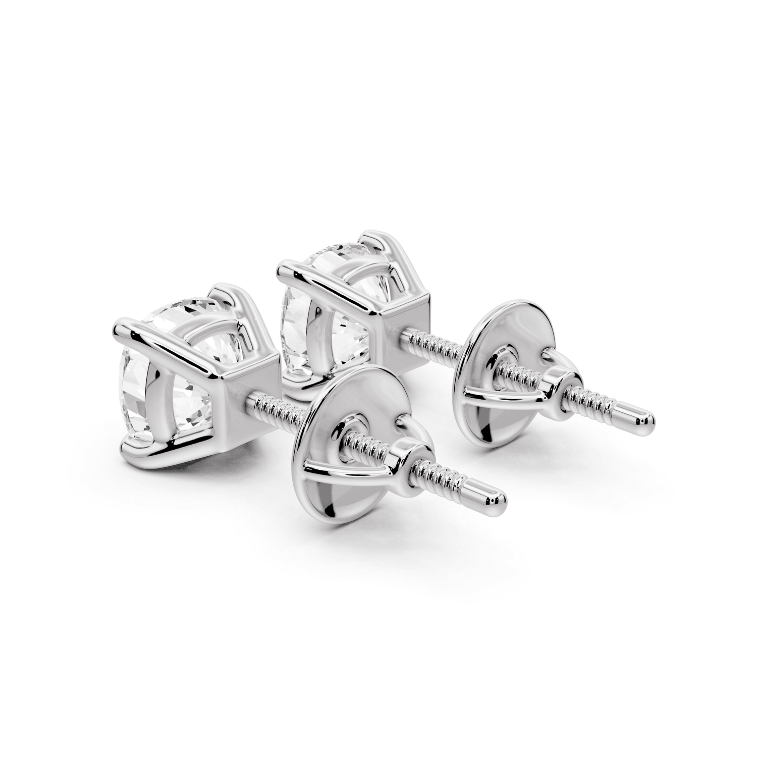 Este - 2ct 14k white gold Cushion - Cut Diamond Stud Earrings - Mr. Alex Jewelry