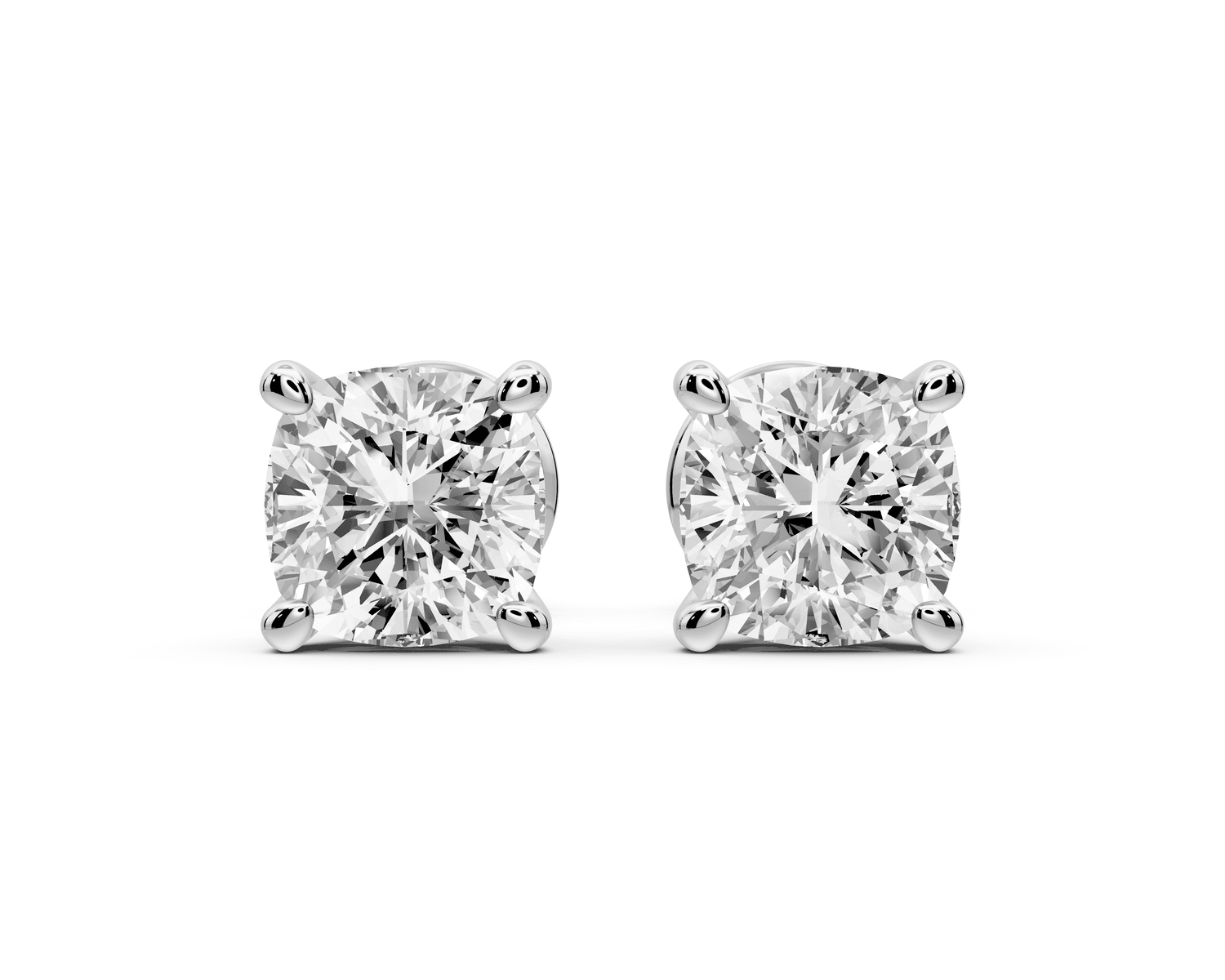 Este - 2ct 14k white gold Cushion - Cut Diamond Stud Earrings - Mr. Alex Jewelry