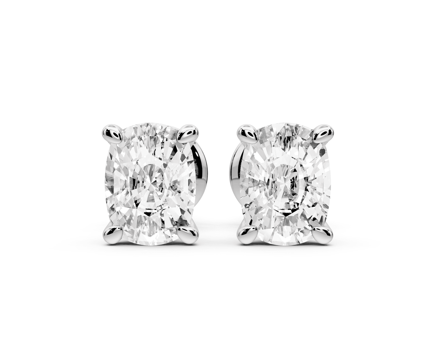 Este - 2ct 14k white gold Elgcushion - Cut Diamond Stud Earrings - Mr. Alex Jewelry