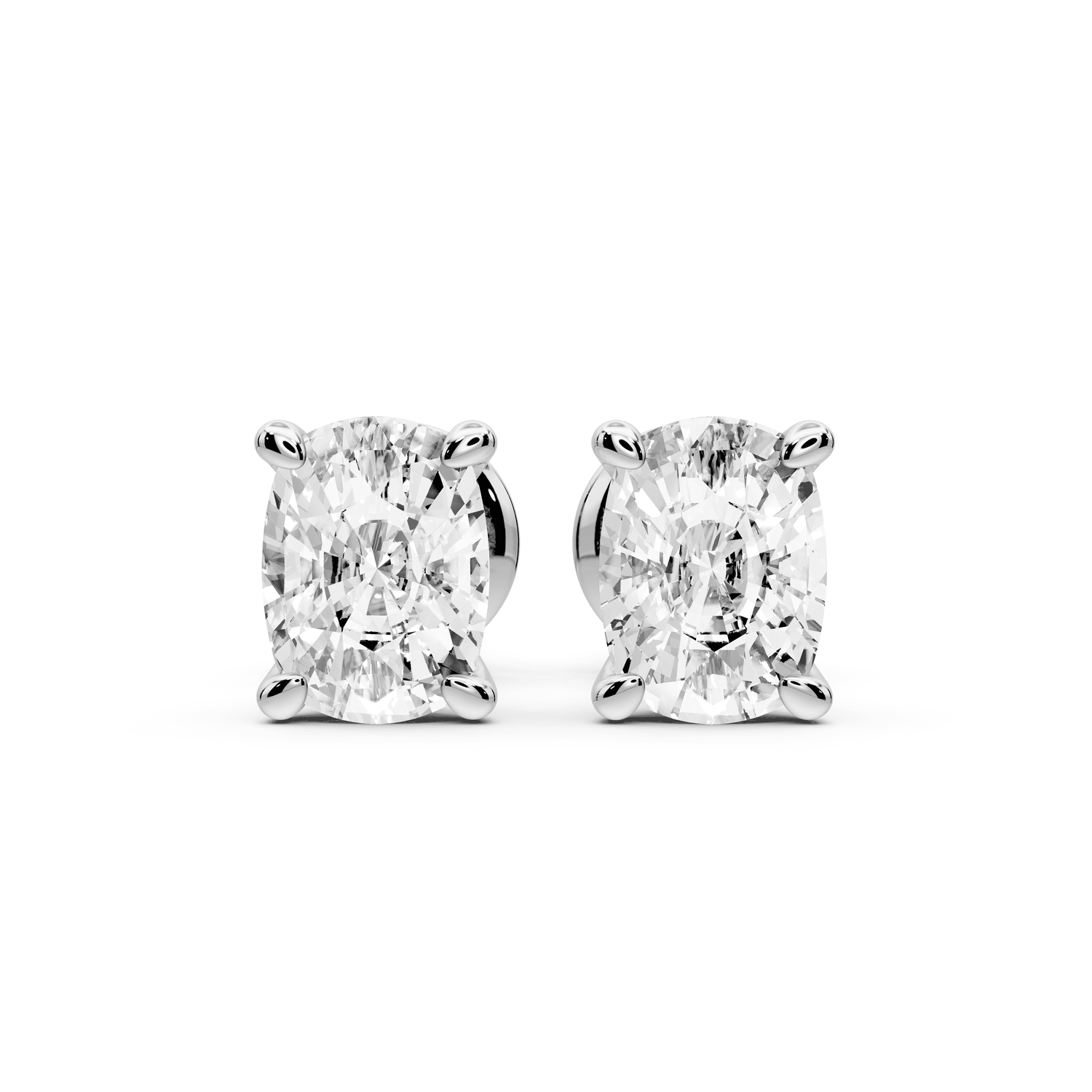 Este - 2ct 14k white gold Elgcushion - Cut Diamond Stud Earrings - Mr. Alex Jewelry