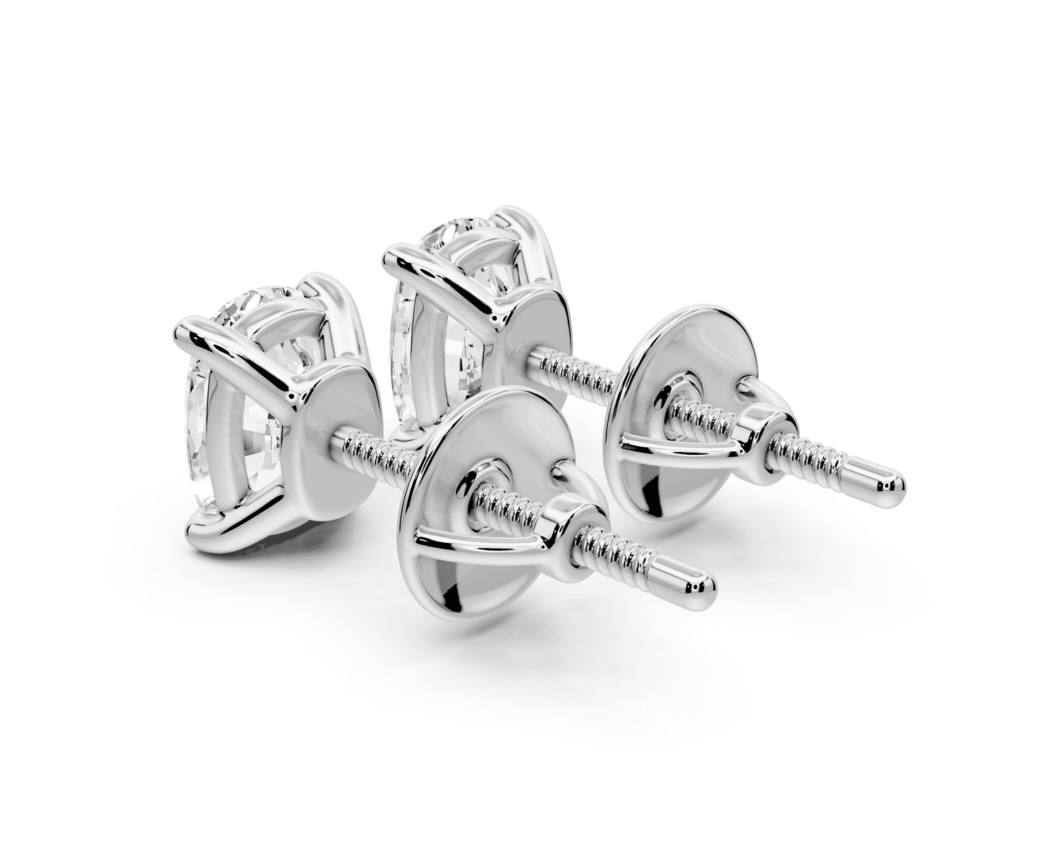 Este - 2ct 14k white gold Elgcushion - Cut Diamond Stud Earrings - Mr. Alex Jewelry