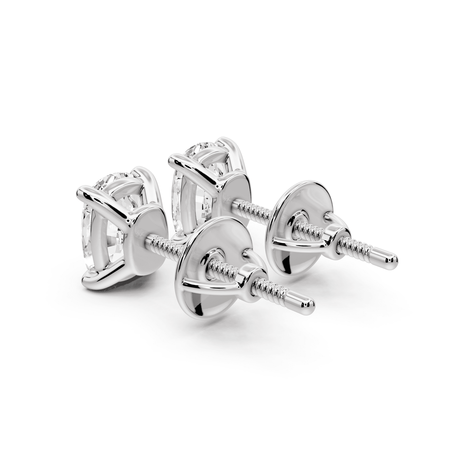 Este - 2ct 14k white gold Elgcushion - Cut Diamond Stud Earrings - Mr. Alex Jewelry