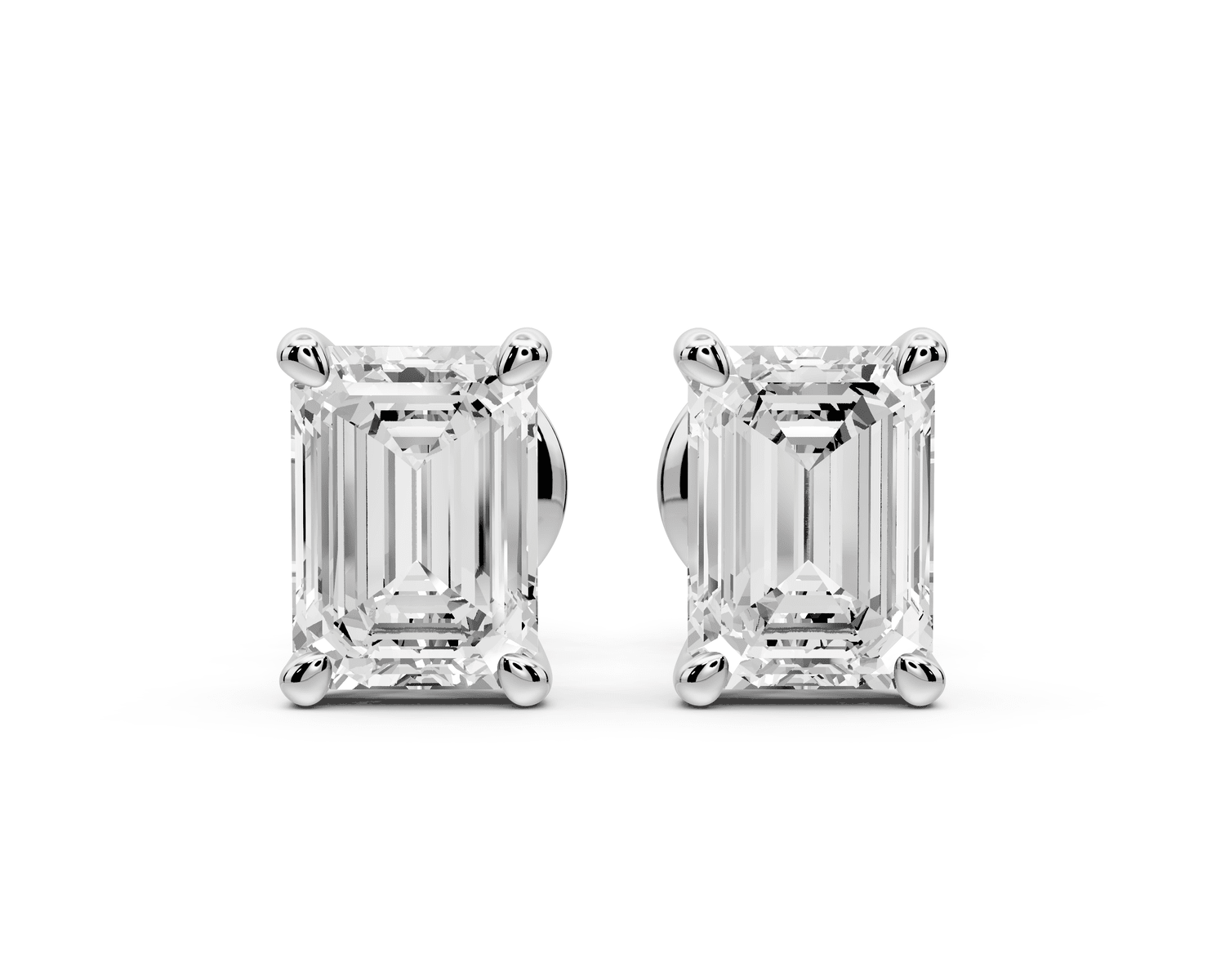 Este - 2ct 14k white gold Emerald - Cut Diamond Stud Earrings - Mr. Alex Jewelry