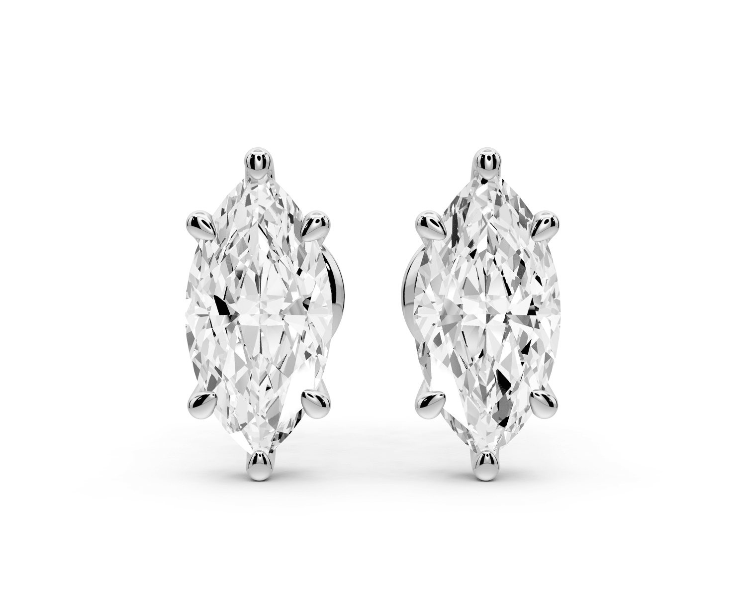 Este - 2ct 14k white gold Marquise - Cut Diamond Stud Earrings - Mr. Alex Jewelry