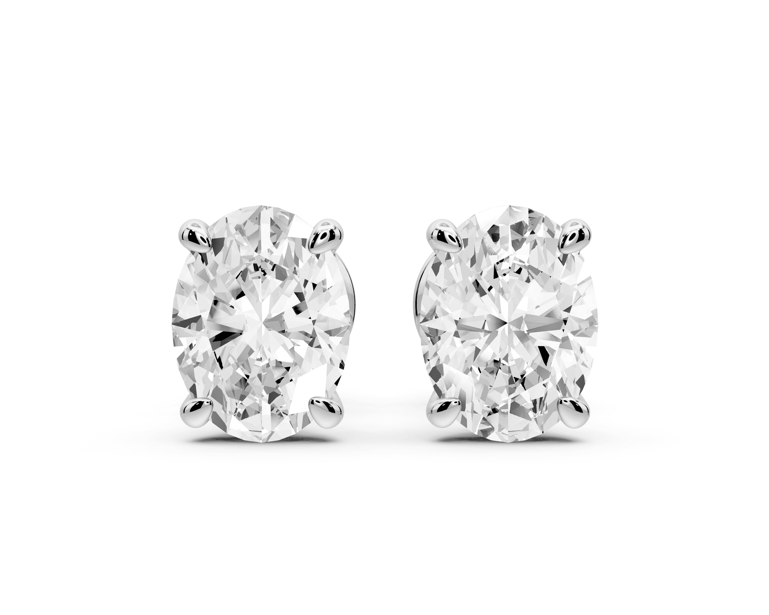 Este - 2ct 14k white gold Oval - Cut Diamond Stud Earrings - Mr. Alex Jewelry
