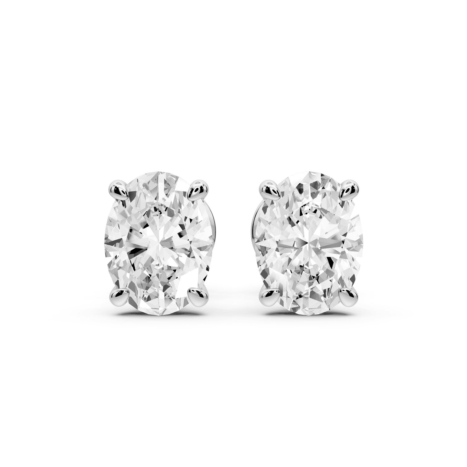 Este - 2ct 14k white gold Oval - Cut Diamond Stud Earrings - Mr. Alex Jewelry