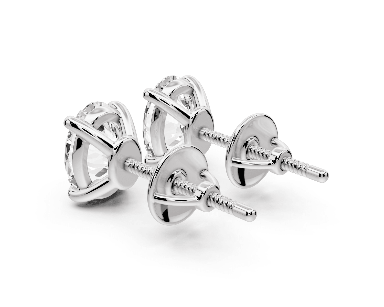 Este - 2ct 14k white gold Oval - Cut Diamond Stud Earrings - Mr. Alex Jewelry