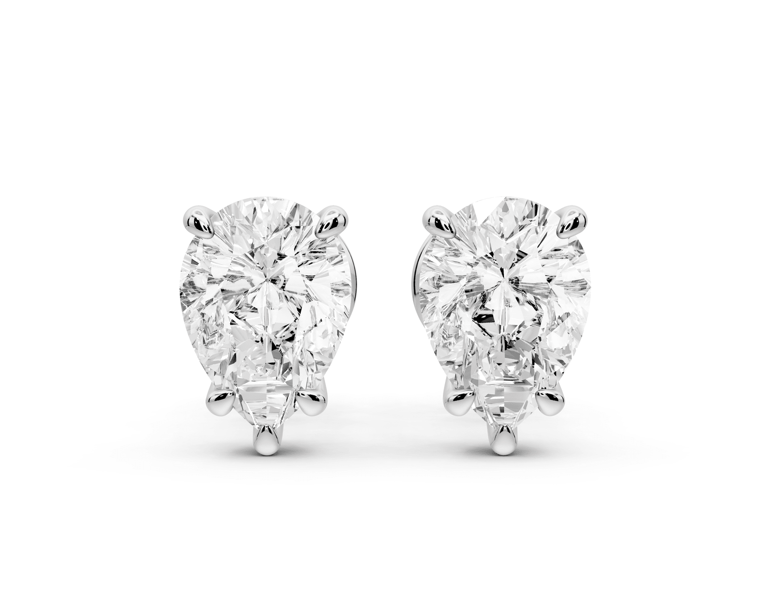 Este - 2ct 14k white gold Pear - Cut Diamond Stud Earrings - Mr. Alex Jewelry