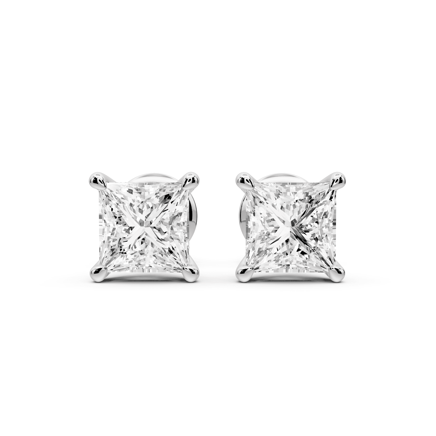 Este - 2ct 14k white gold Princess - Cut Diamond Stud Earrings - Mr. Alex Jewelry