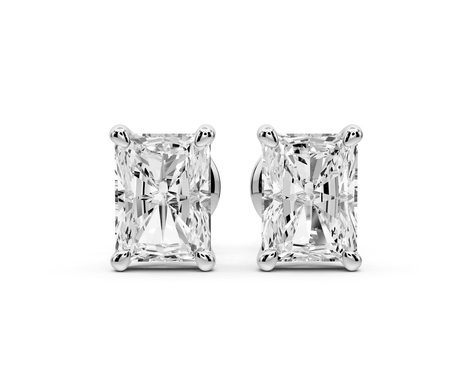 Este - 2ct 14k white gold Radiant - Cut Diamond Stud Earrings - Mr. Alex Jewelry