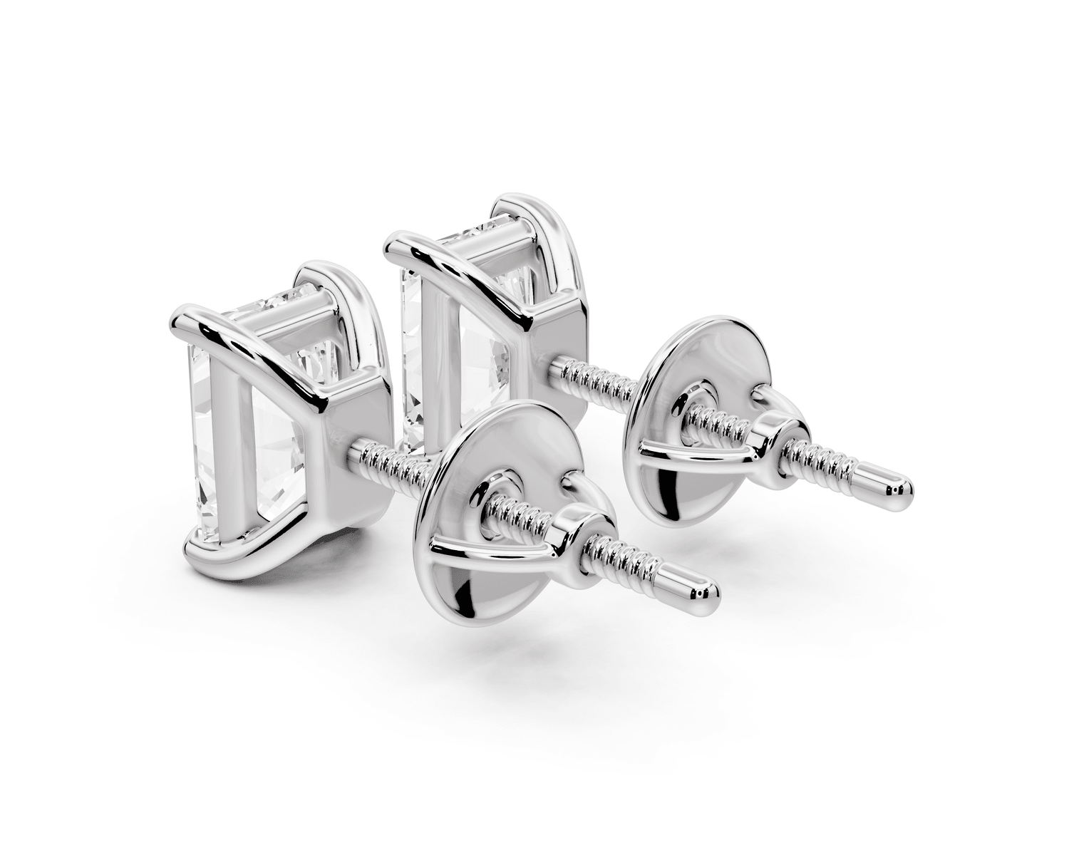 Este - 2ct 14k white gold Radiant - Cut Diamond Stud Earrings - Mr. Alex Jewelry