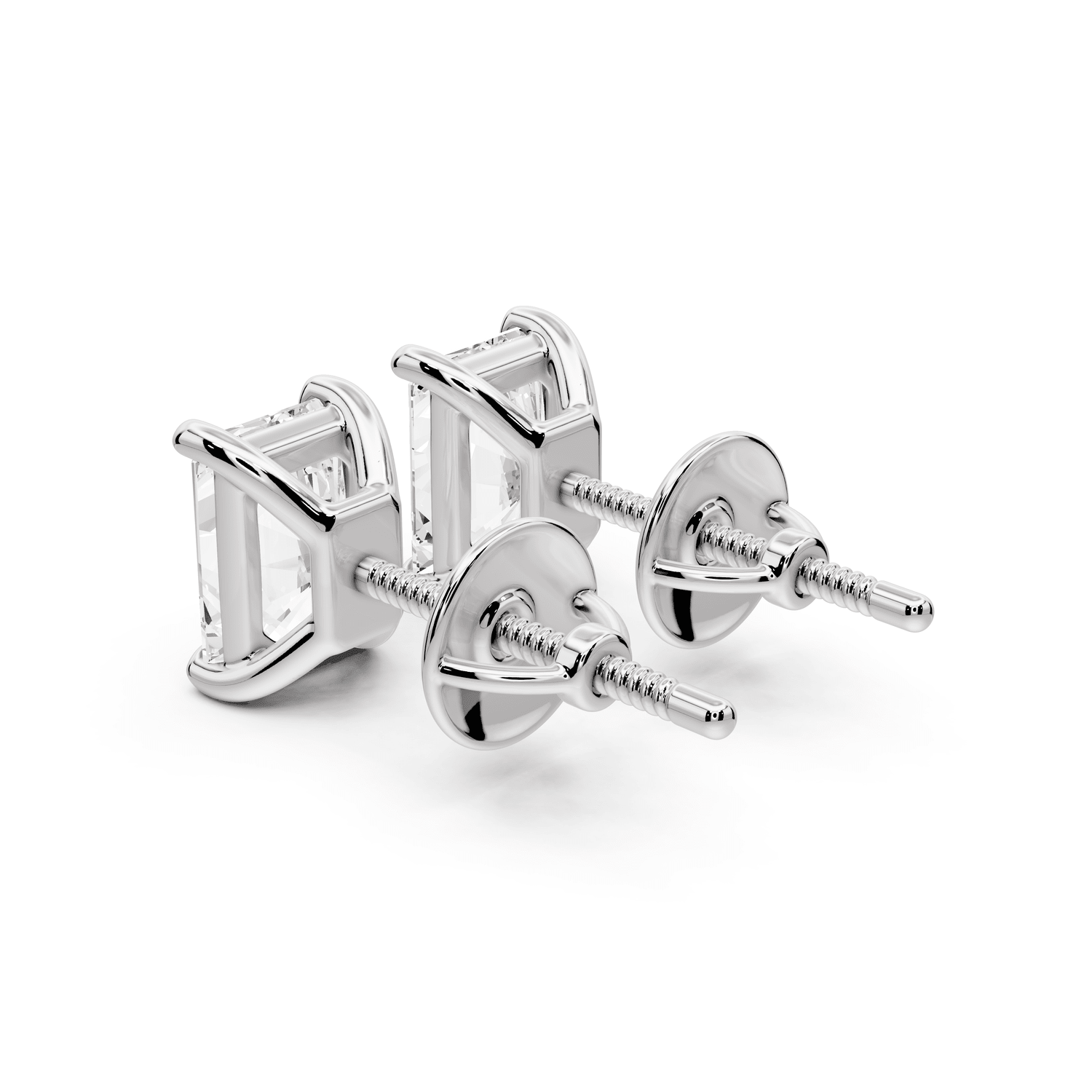 Este - 2ct 14k white gold Radiant - Cut Diamond Stud Earrings - Mr. Alex Jewelry