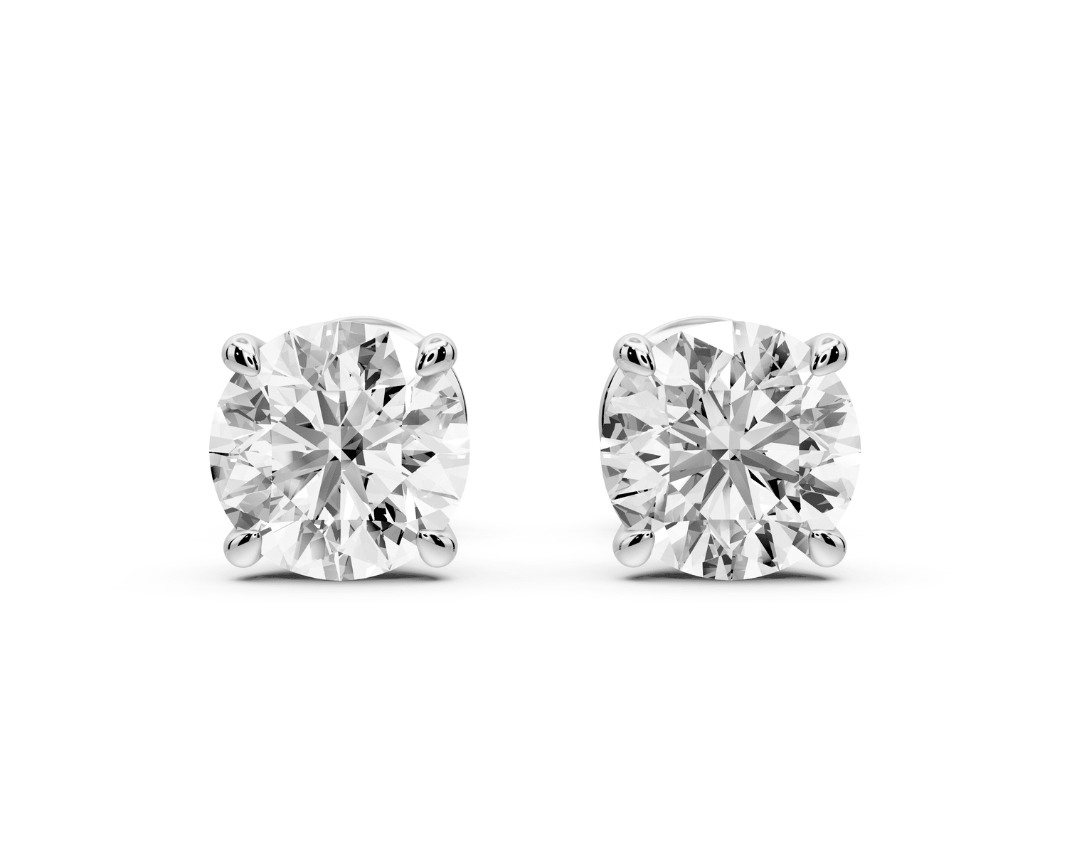 Este - 2ct 14k white gold Round - Cut Diamond Stud Earrings - Mr. Alex Jewelry