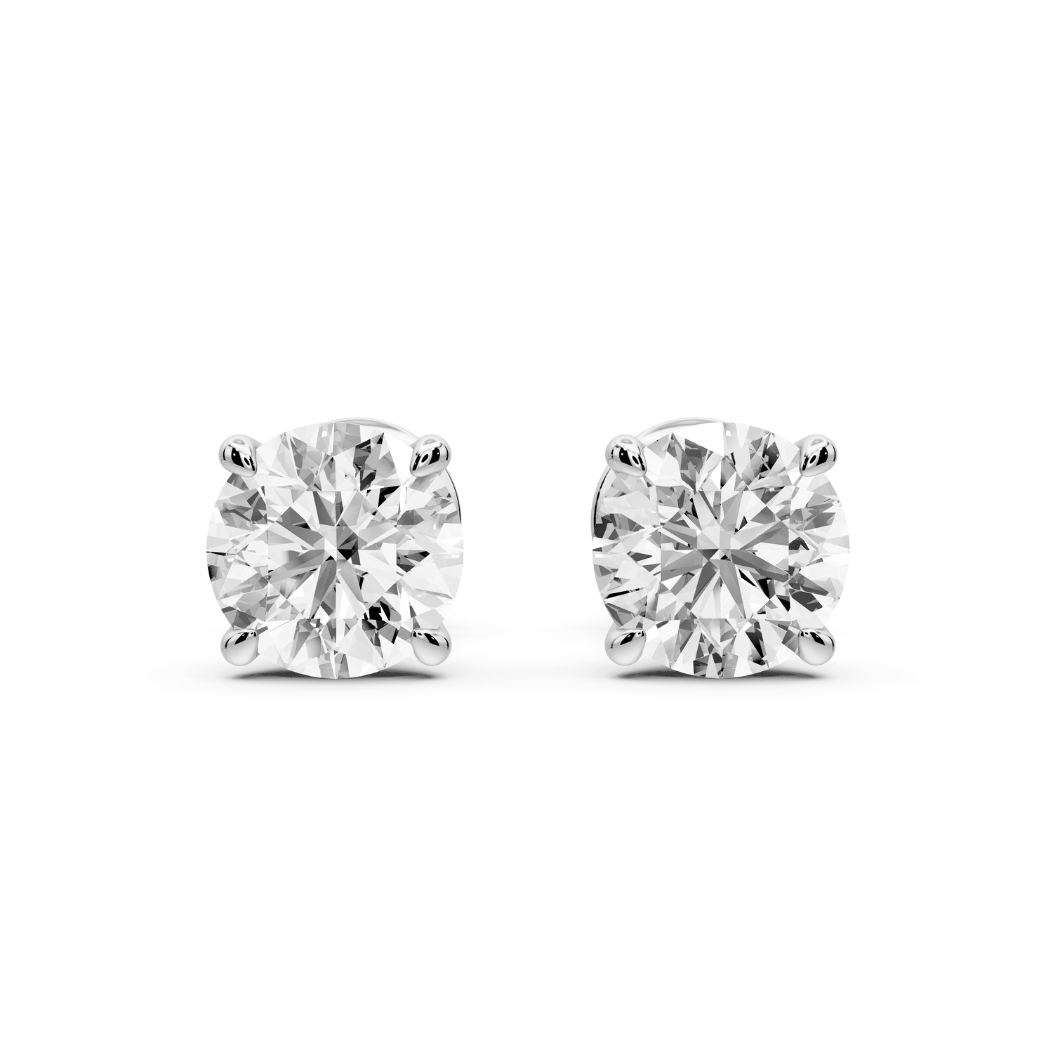 Este - 2ct 14k white gold Round - Cut Diamond Stud Earrings - Mr. Alex Jewelry