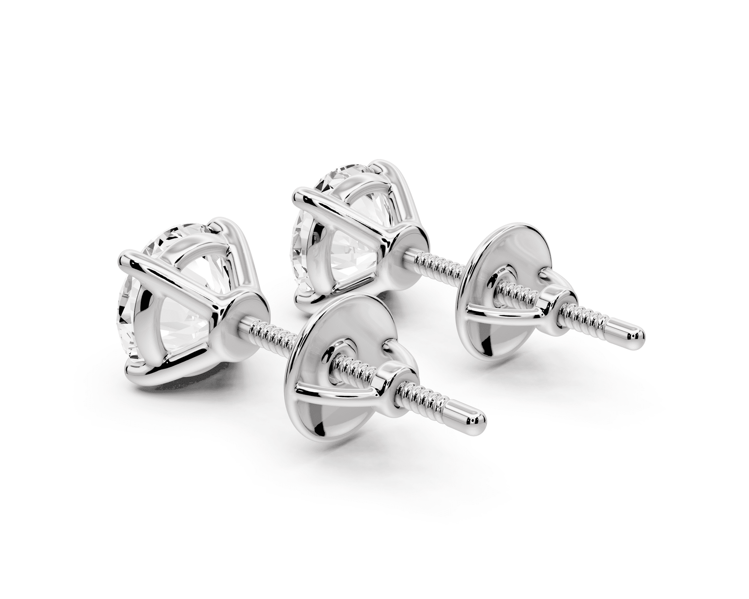 Este - 2ct 14k white gold Round - Cut Diamond Stud Earrings - Mr. Alex Jewelry