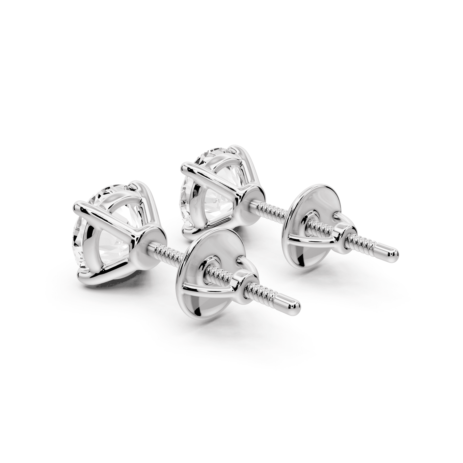 Este - 2ct 14k white gold Round - Cut Diamond Stud Earrings - Mr. Alex Jewelry