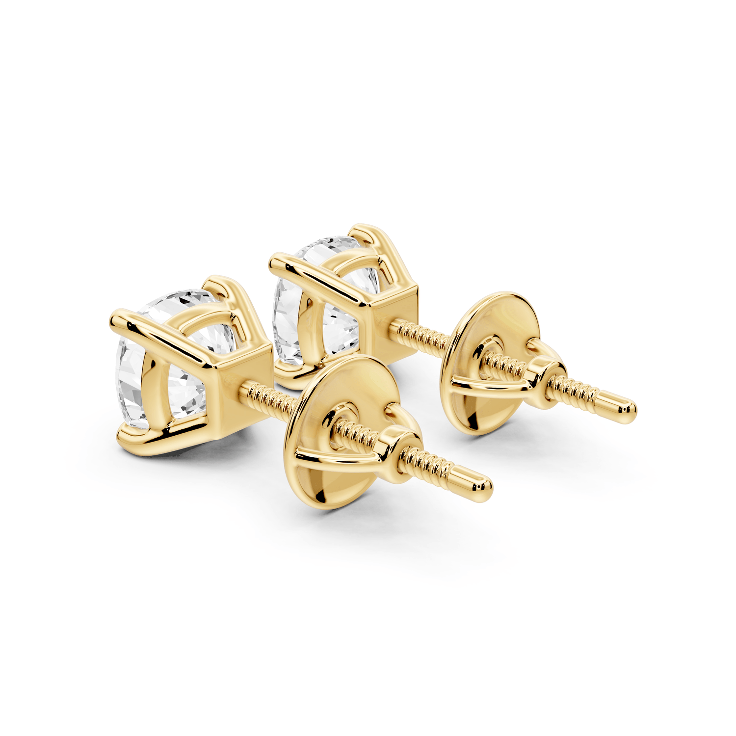 Este - 2ct 14k yellow gold Cushion - Cut Diamond Stud Earrings - Mr. Alex Jewelry