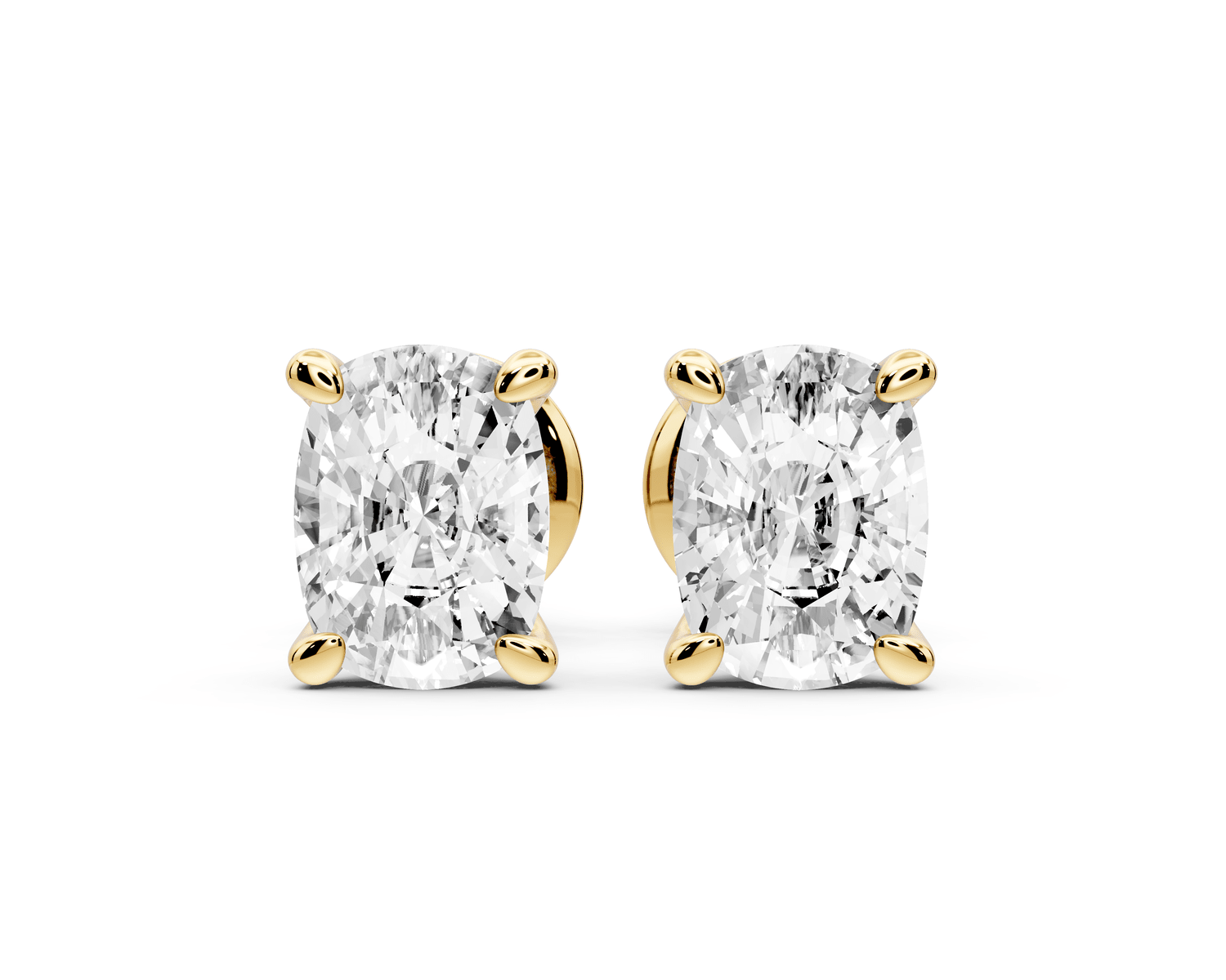 Este - 2ct 14k yellow gold Elgcushion - Cut Diamond Stud Earrings - Mr. Alex Jewelry