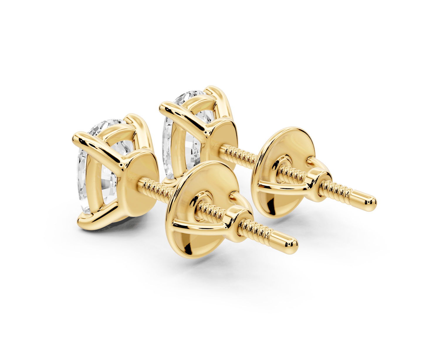 Este - 2ct 14k yellow gold Elgcushion - Cut Diamond Stud Earrings - Mr. Alex Jewelry