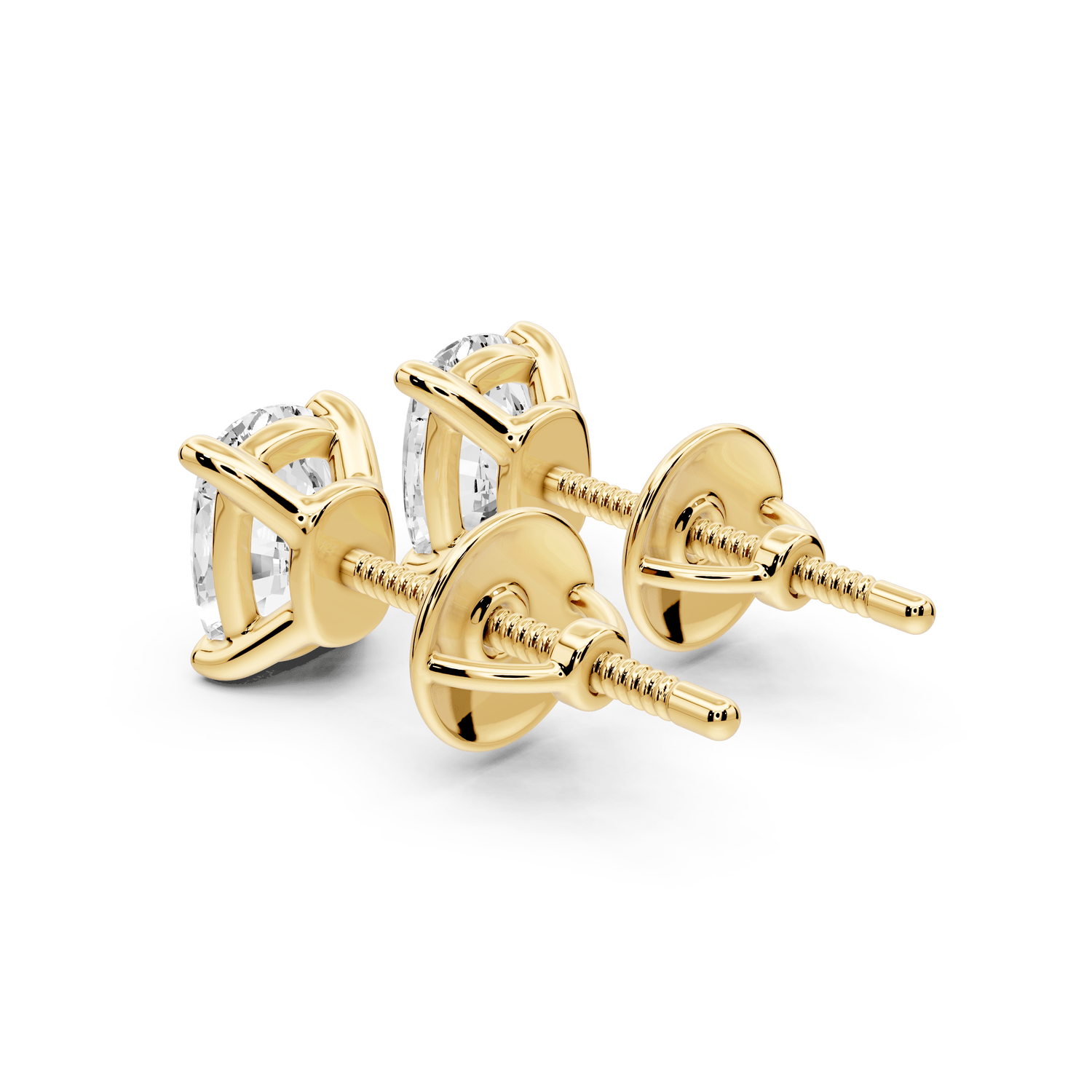 Este - 2ct 14k yellow gold Elgcushion - Cut Diamond Stud Earrings - Mr. Alex Jewelry