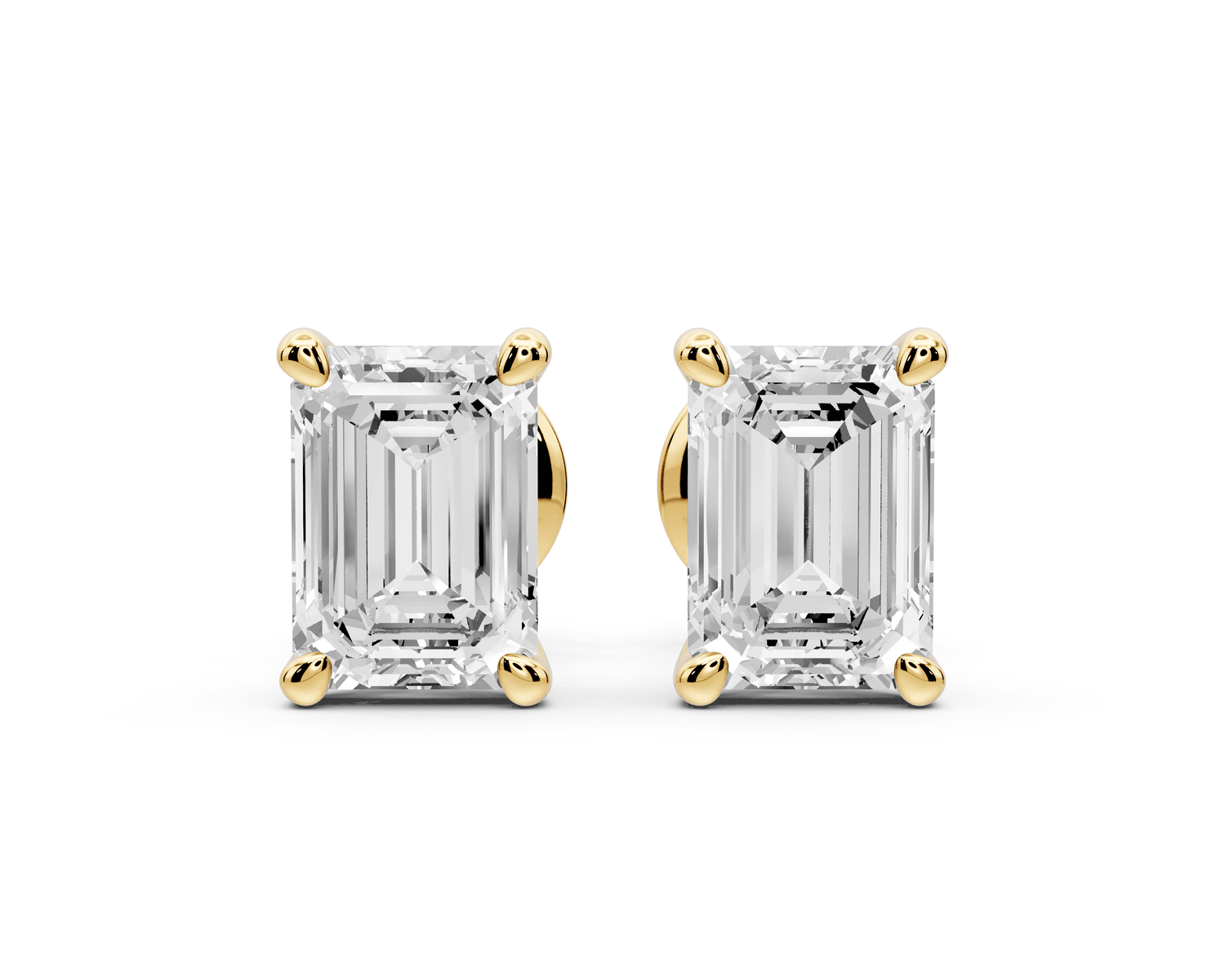 Este - 2ct 14k yellow gold Emerald - Cut Diamond Stud Earrings - Mr. Alex Jewelry