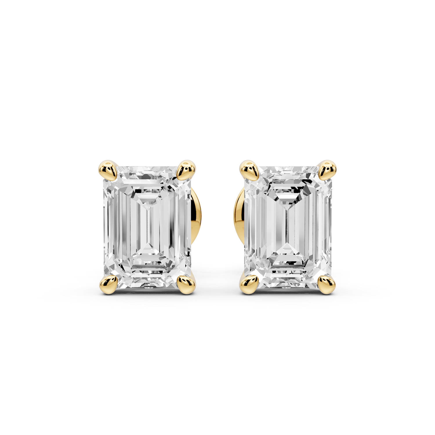 Este - 2ct 14k yellow gold Emerald - Cut Diamond Stud Earrings - Mr. Alex Jewelry