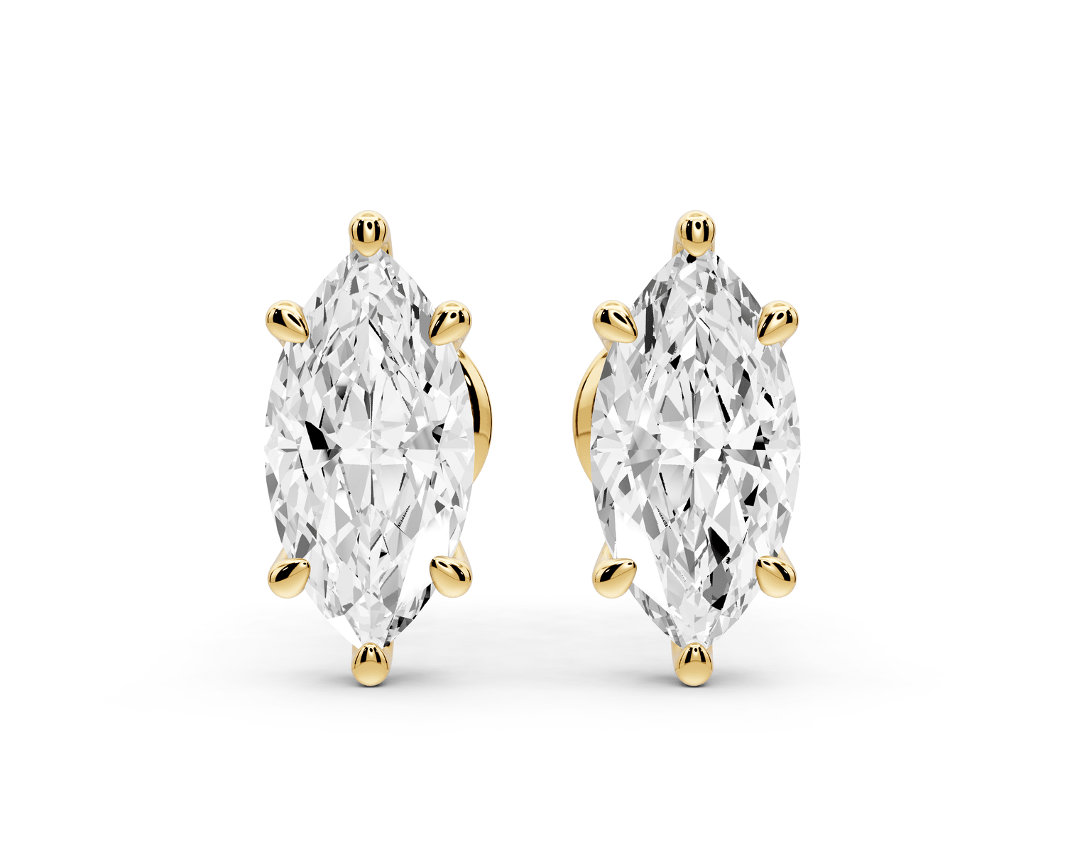 Este - 2ct 14k yellow gold Marquise - Cut Diamond Stud Earrings - Mr. Alex Jewelry