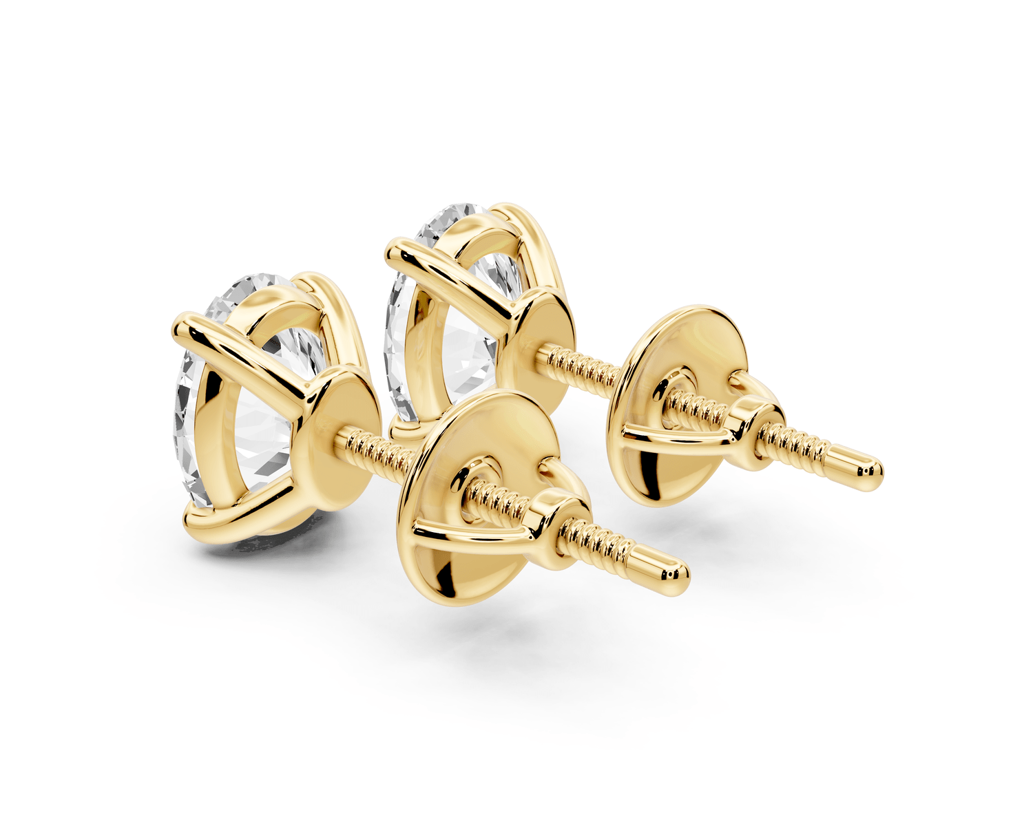 Este - 2ct 14k yellow gold Oval - Cut Diamond Stud Earrings - Mr. Alex Jewelry