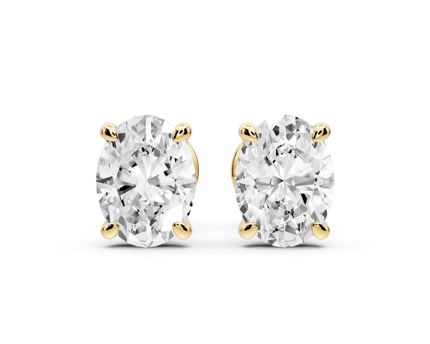 Este - 2ct 14k yellow gold Oval - Cut Diamond Stud Earrings - Mr. Alex Jewelry