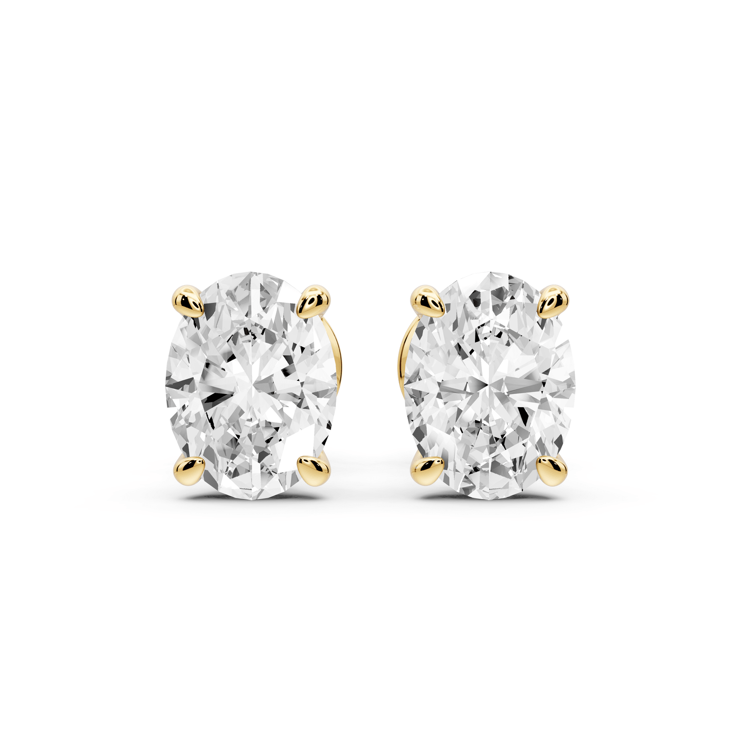 Este - 2ct 14k yellow gold Oval - Cut Diamond Stud Earrings - Mr. Alex Jewelry