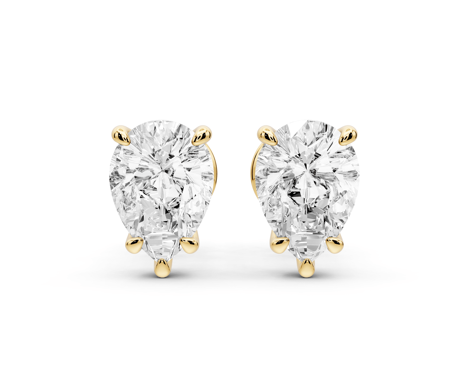 Este - 2ct 14k yellow gold Pear - Cut Diamond Stud Earrings - Mr. Alex Jewelry