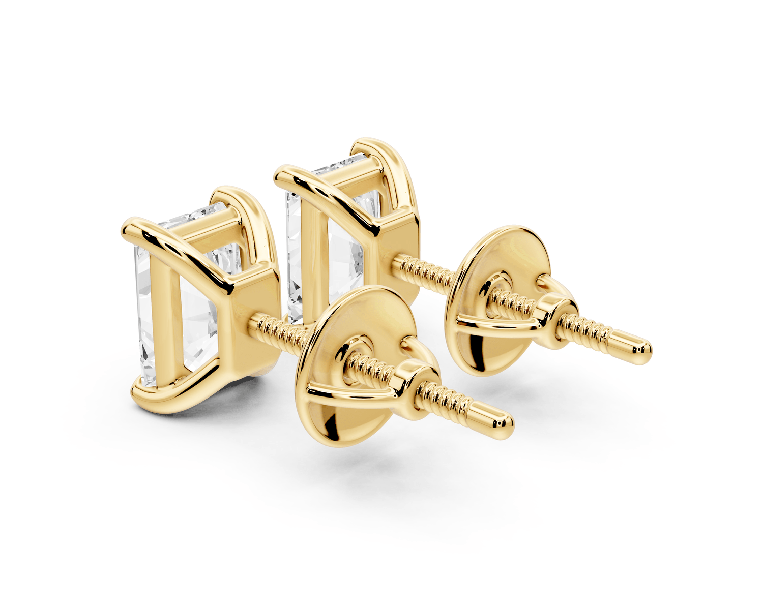 Este - 2ct 14k yellow gold Radiant - Cut Diamond Stud Earrings - Mr. Alex Jewelry
