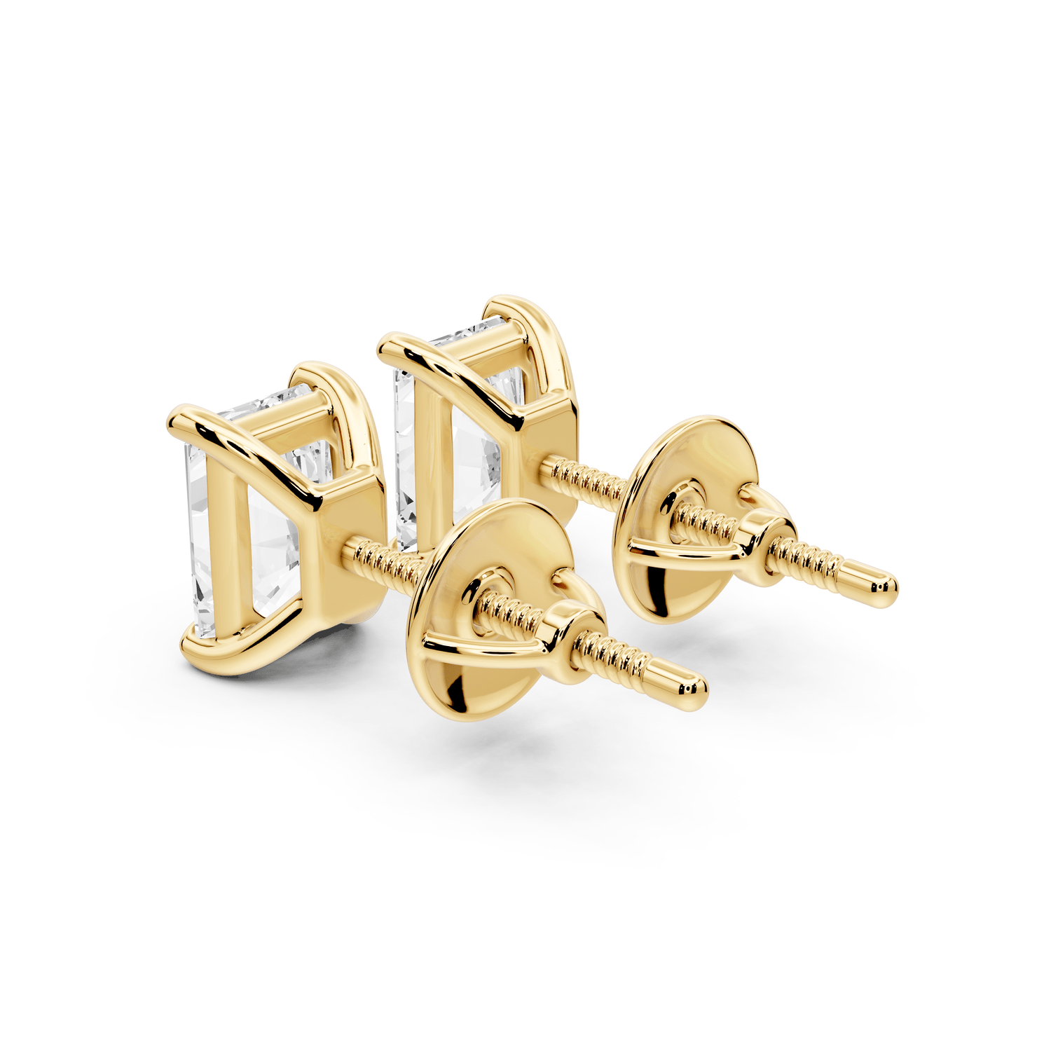 Este - 2ct 14k yellow gold Radiant - Cut Diamond Stud Earrings - Mr. Alex Jewelry