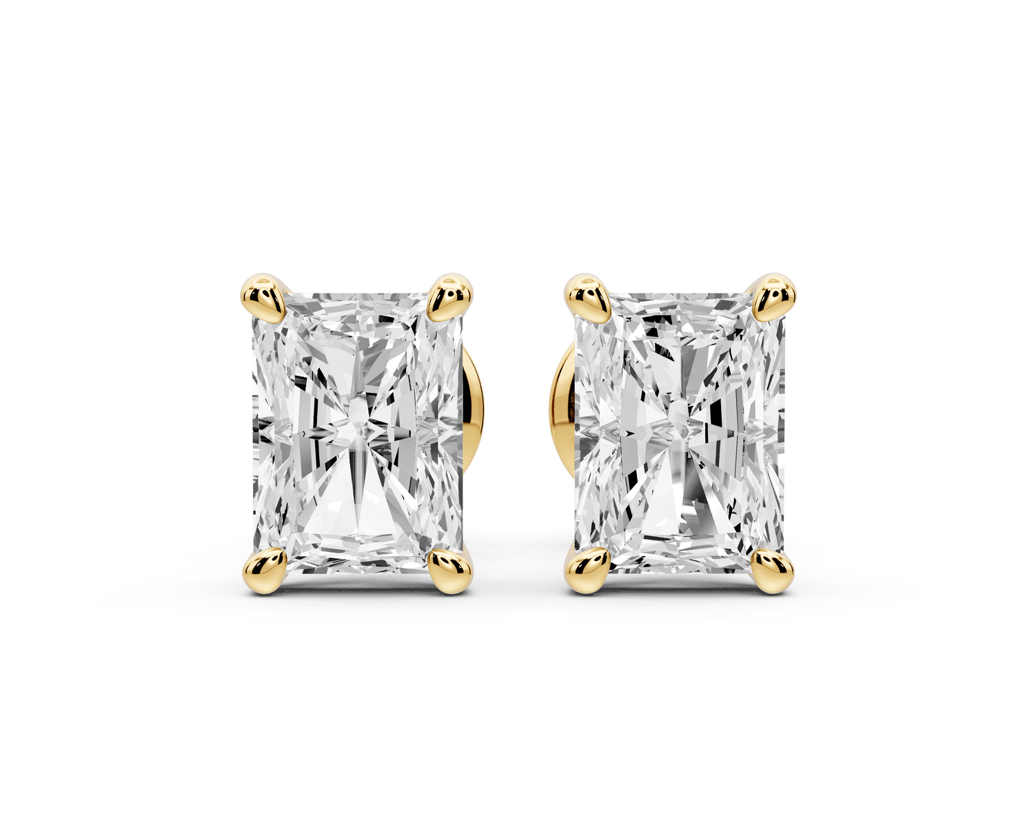 Este - 2ct 14k yellow gold Radiant - Cut Diamond Stud Earrings - Mr. Alex Jewelry