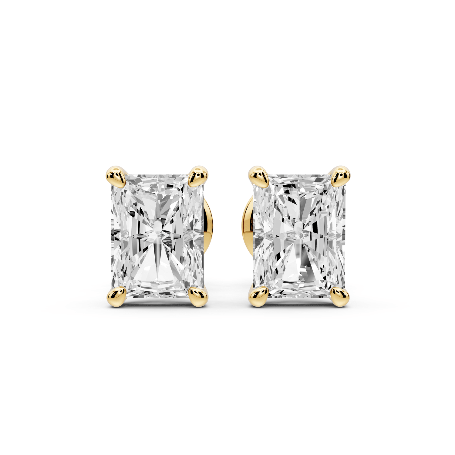 Este - 2ct 14k yellow gold Radiant - Cut Diamond Stud Earrings - Mr. Alex Jewelry