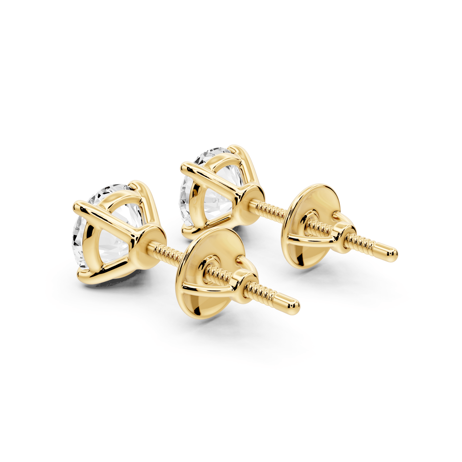 Este - 2ct 14k yellow gold Round - Cut Diamond Stud Earrings - Mr. Alex Jewelry