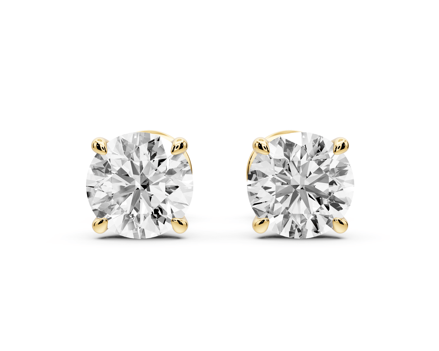 Este - 2ct 14k yellow gold Round - Cut Diamond Stud Earrings - Mr. Alex Jewelry