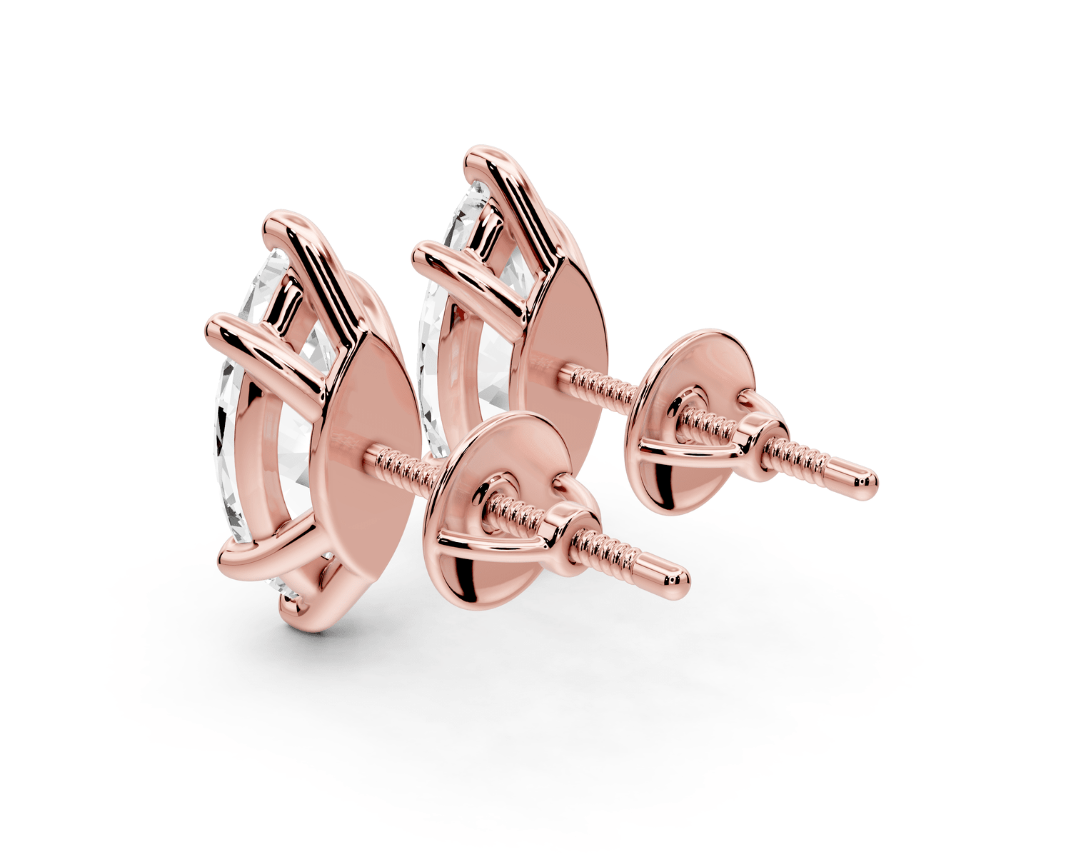 Este - 3ct 14k rose gold Marquise - Cut Diamond Stud Earrings - Mr. Alex Jewelry