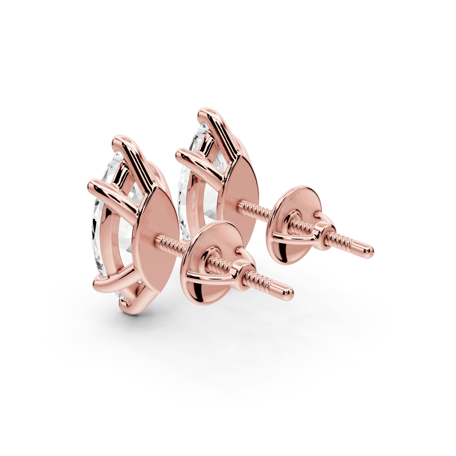 Este - 3ct 14k rose gold Marquise - Cut Diamond Stud Earrings - Mr. Alex Jewelry