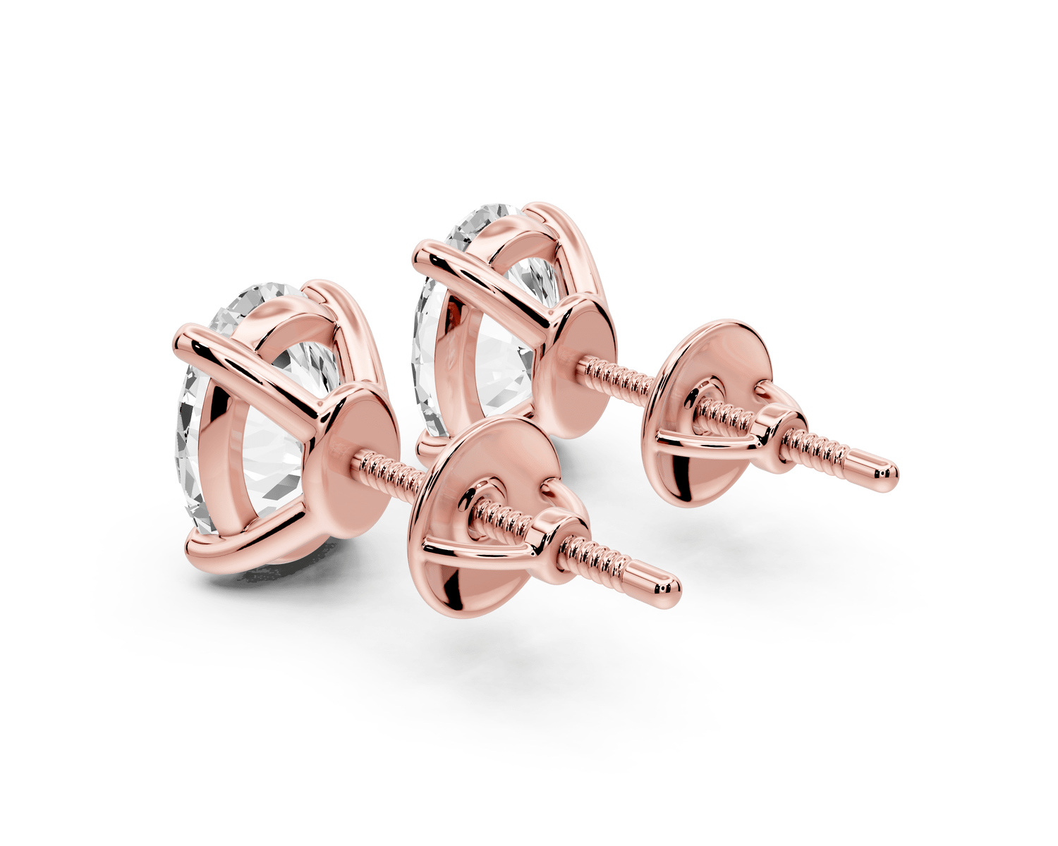 Este - 3ct 14k rose gold Oval - Cut Diamond Stud Earrings - Mr. Alex Jewelry