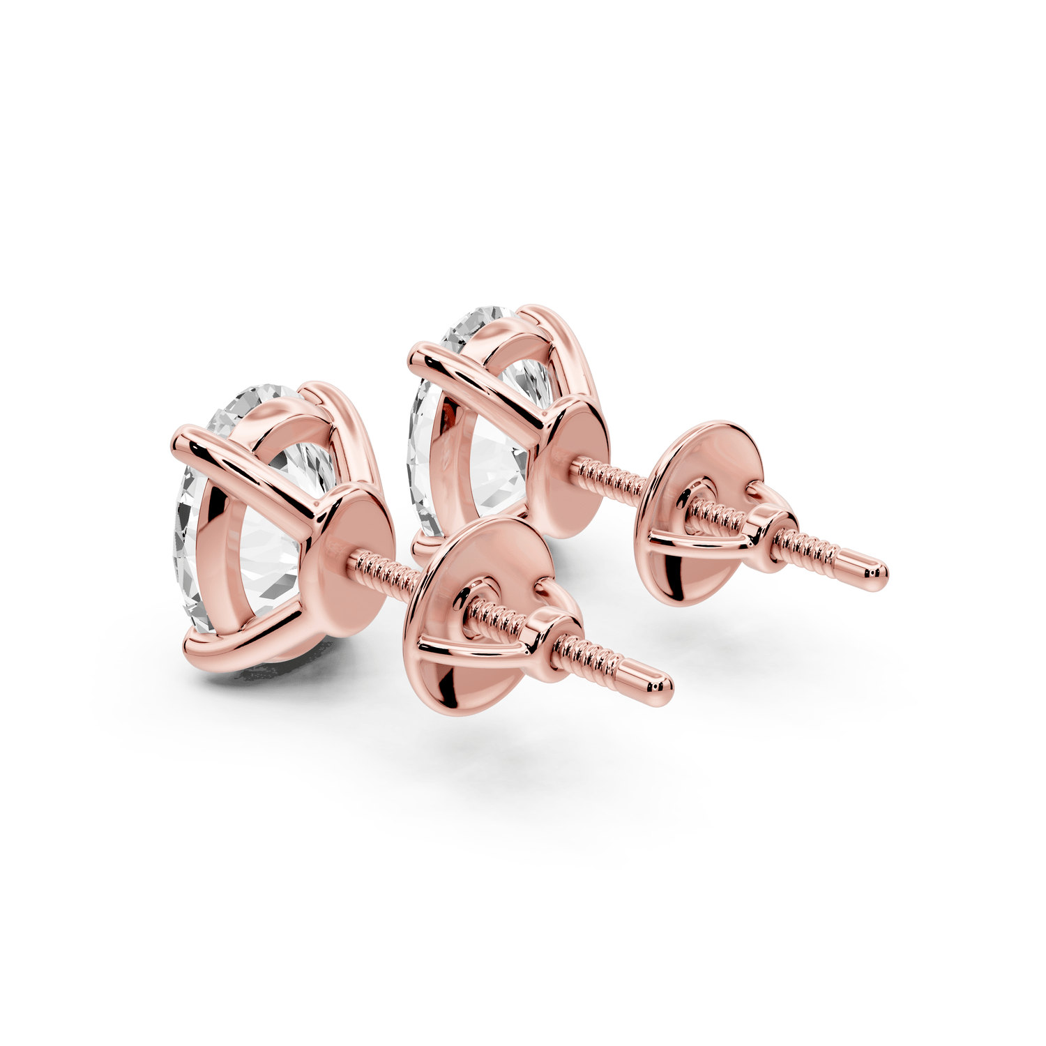 Este - 3ct 14k rose gold Oval - Cut Diamond Stud Earrings - Mr. Alex Jewelry