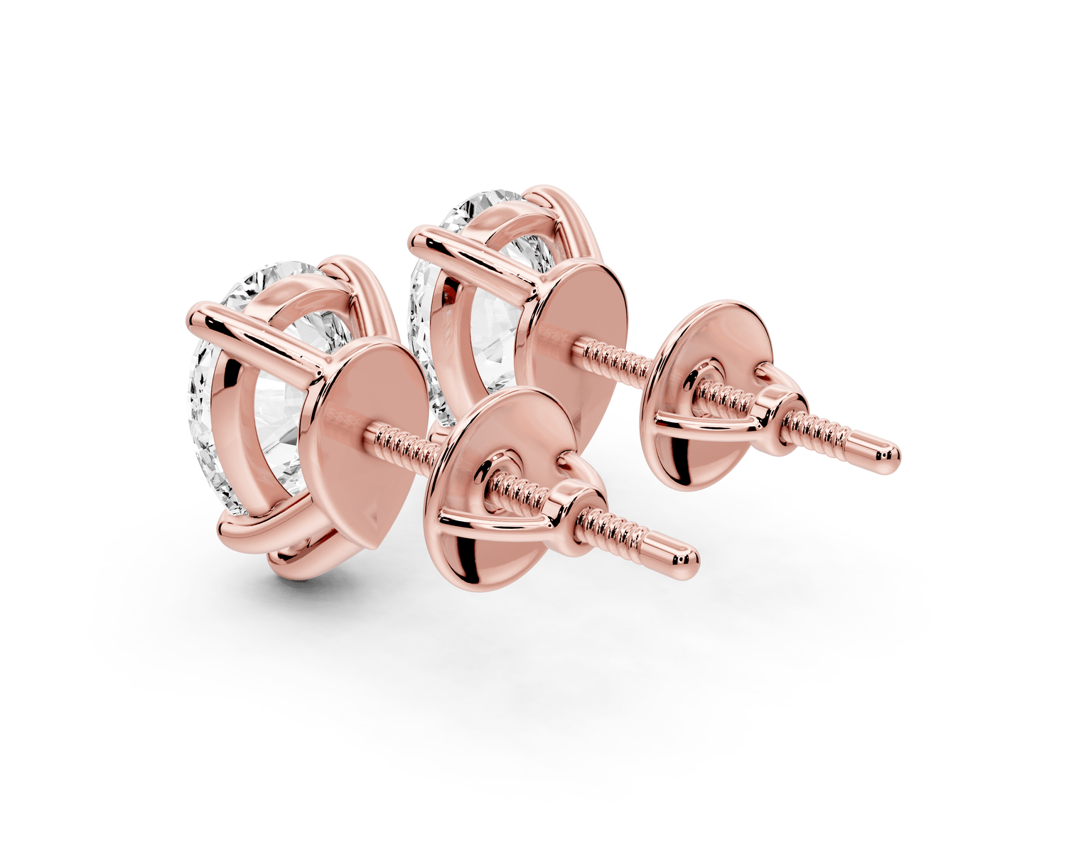 Este - 3ct 14k rose gold Pear - Cut Diamond Stud Earrings - Mr. Alex Jewelry