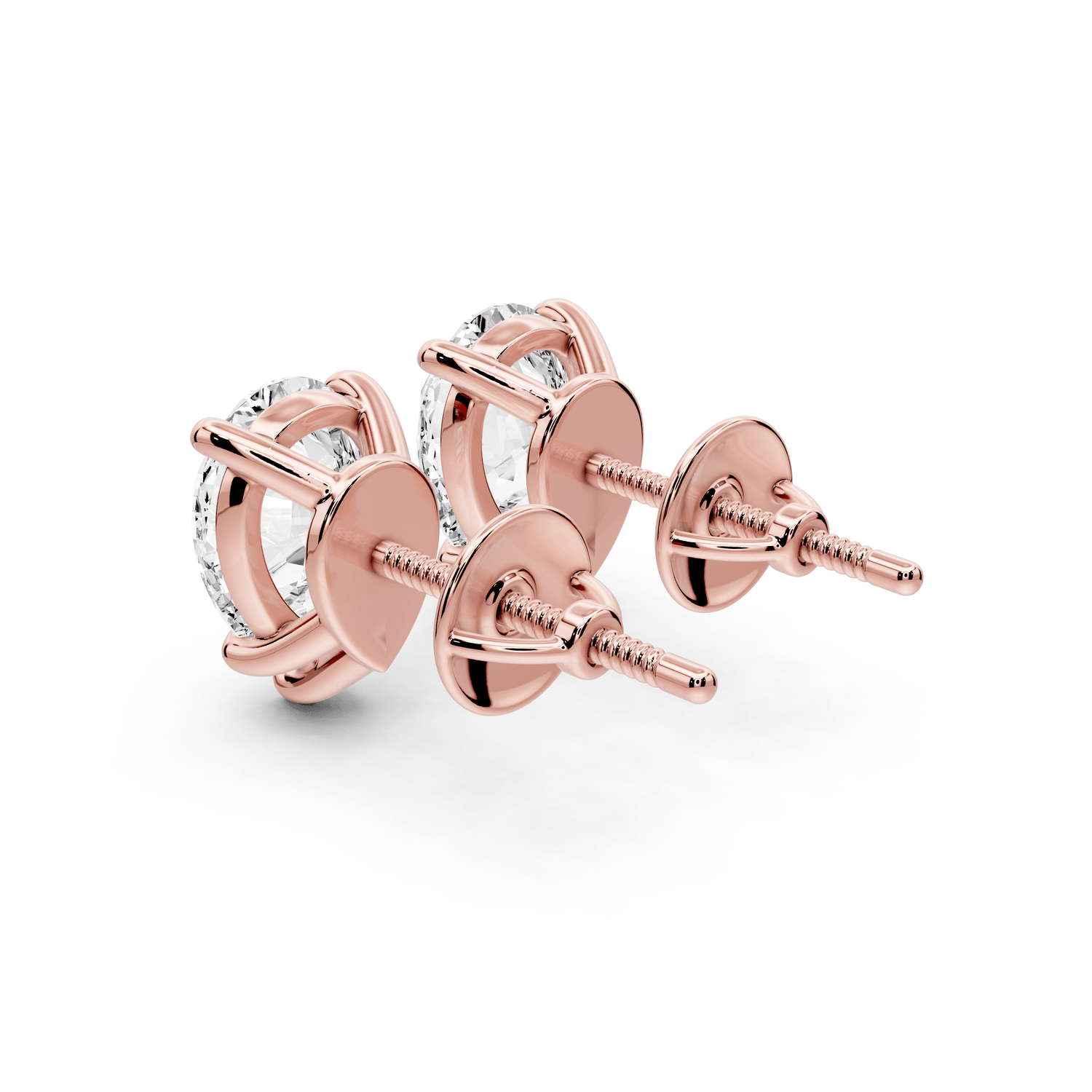 Este - 3ct 14k rose gold Pear - Cut Diamond Stud Earrings - Mr. Alex Jewelry