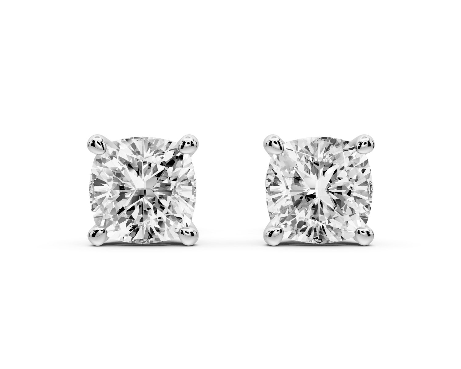 Este - 3ct 14k white gold Cushion - Cut Diamond Stud Earrings - Mr. Alex Jewelry
