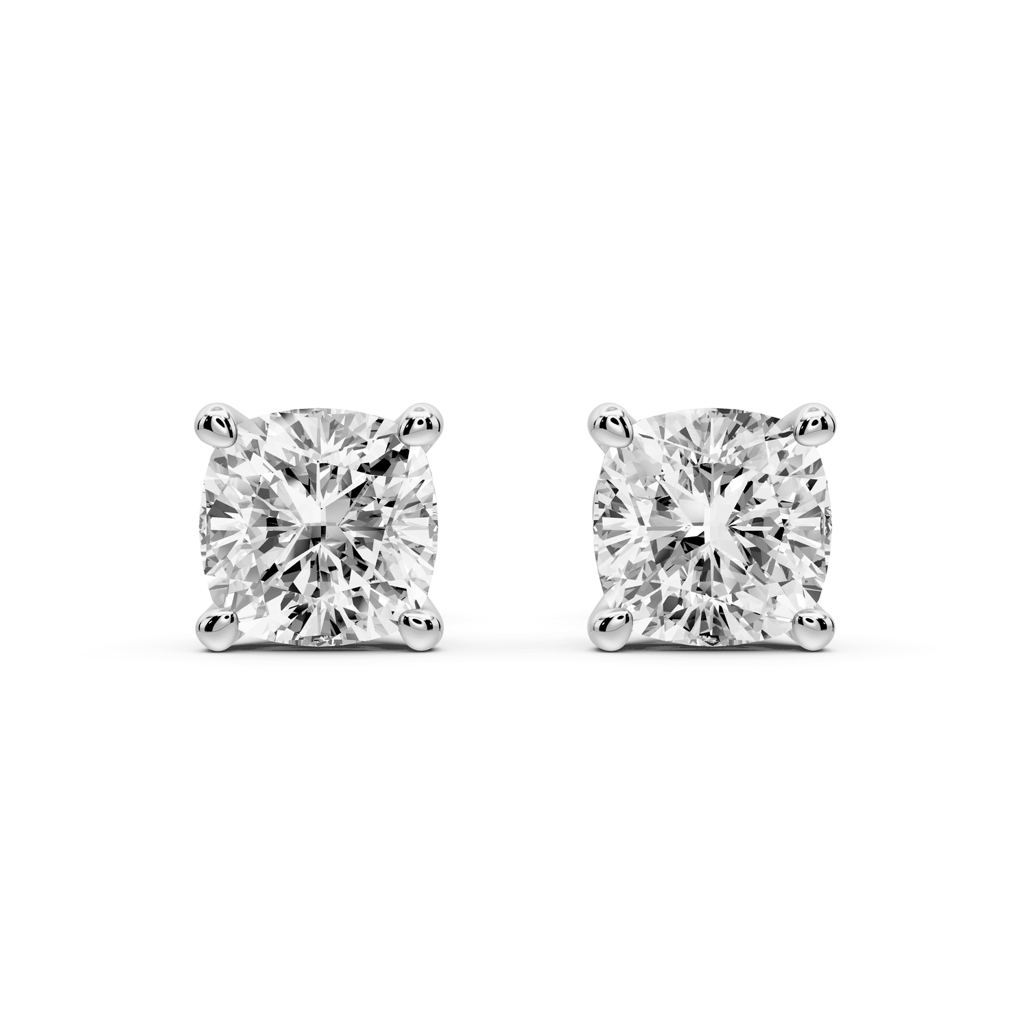 Este - 3ct 14k white gold Cushion - Cut Diamond Stud Earrings - Mr. Alex Jewelry