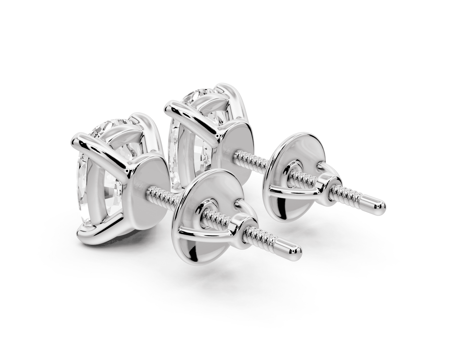 Este - 3ct 14k white gold Elgcushion - Cut Diamond Stud Earrings - Mr. Alex Jewelry