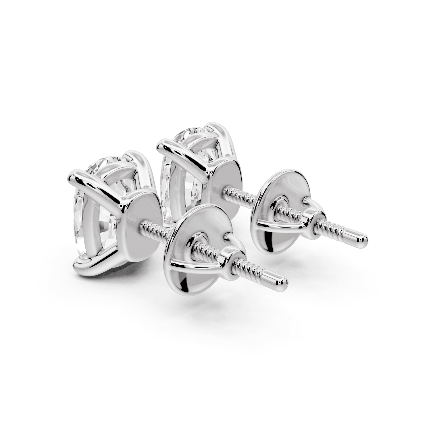 Este - 3ct 14k white gold Elgcushion - Cut Diamond Stud Earrings - Mr. Alex Jewelry
