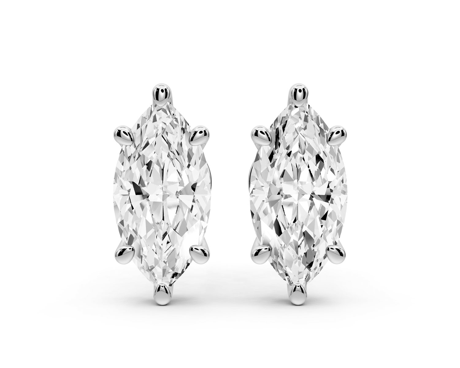 Este - 3ct 14k white gold Marquise - Cut Diamond Stud Earrings - Mr. Alex Jewelry